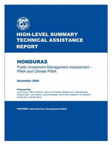 Honduras Public Investment Management Assessment – PIMA and Climate PIMA