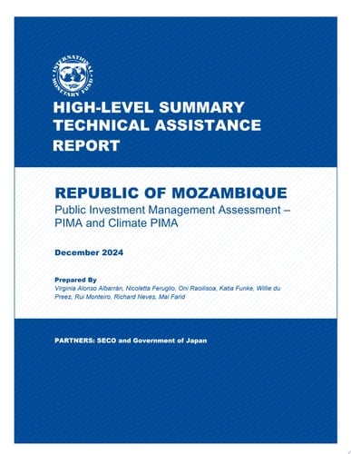 Republic of Mozambique Public Investment Management Assessment – PIMA and Climate PIMA