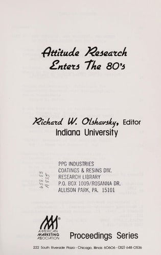 Attitude Research Enters the '80s