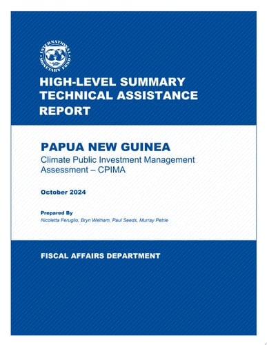 Papua New Guinea Climate Public Investment Management Assessment – CPIMA