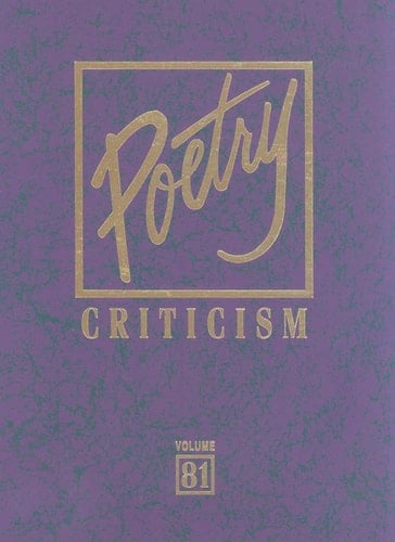Poetry Criticism - Volume 81