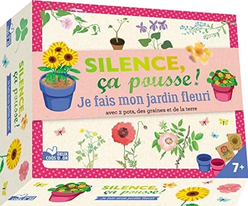 Je fais mon jardin fleuri Coffret avec 2 pots, des graines et de la terre