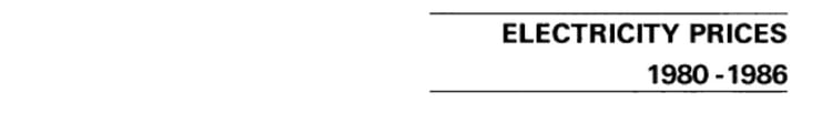Electricity Prices 1980-1987