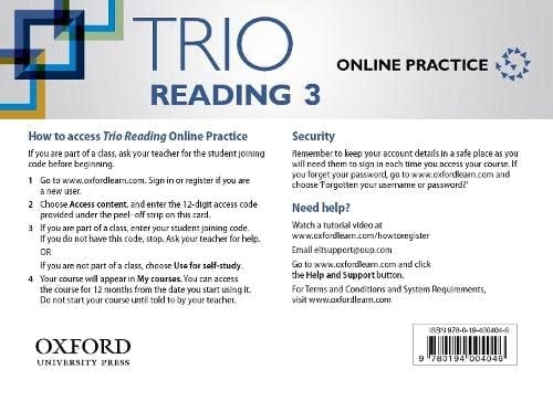 Trio Reading: Level 3: Online Practice Student Access Card