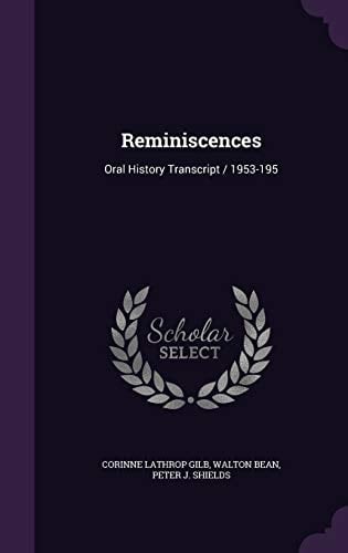 Reminiscences Oral History Transcript / 1953-195