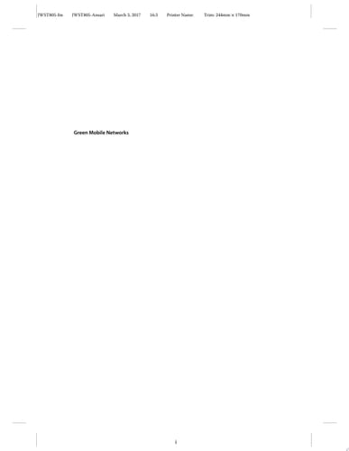 Green Mobile Networks A Networking Perspective