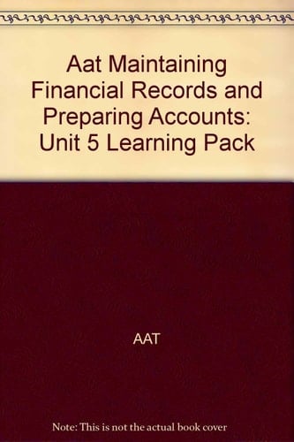 Aat Maintaining Financial Records and Preparing Accounts