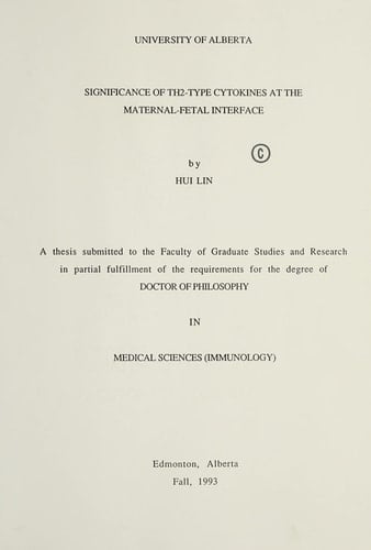 Significance of TH2-type cytokines at the maternal-fetal interface