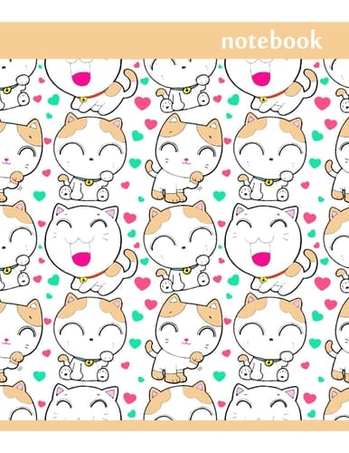 Notebook: Lined Notebook Journal - Cute Little Cats Pattern cover - 120 Pages - Large ( 8.5" x 11" inches ) Elementary Supplies Student Teacher Daily Creative Writing Journal for Home School College