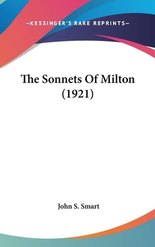 The Sonnets Of Milton (1921)