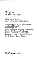 Die Krise in der Soziologie ein kritischer Reader zum 17. Deutschen Soziologentag