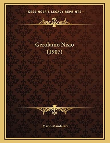 Gerolamo Nisio (1907) (Italian Edition)