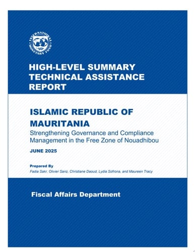 Islamic Republic of Mauritania: Strengthening Governance and Compliance Management in the Free Zone of Nouadhibou