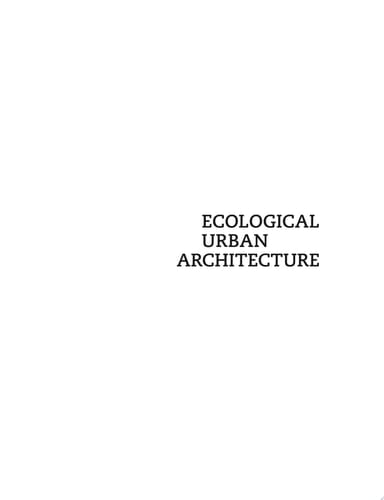 Ecological Urban Architecture