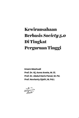 Kewirausahaan Berbasis Society 5.0 Di Tingkat Perguruan Tinggi