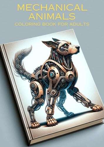 Mechanical animals coloring book for adults