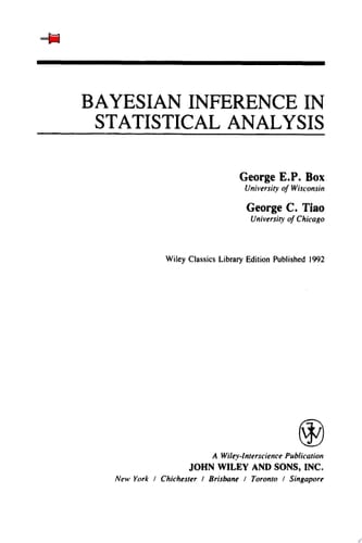Bayesian Inference in Statistical Analysis