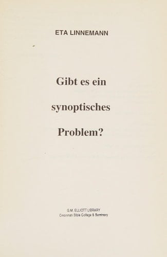 Gibt es ein synoptisches Problem?