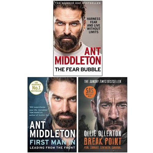 The Fear Bubble, First Man In Leading from the Front, Break Point 3 Books Collection Set