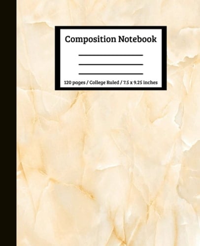 Cream Color Marble Composition Notebook: College Ruled Composition Notebook for Students, Children, Teachers, Business, Office and Home | For Middle ... College Ruled Pages | One Subject Notebook