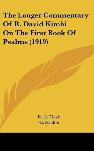 The Longer Commentary of R. David Kimhi on the First Book of Psalms (1919)