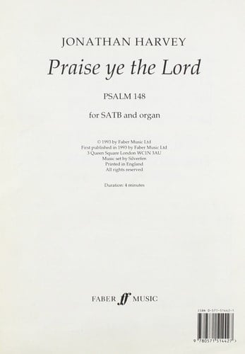 Praise Ye the Lord: SATB, Choral Octavo (Faber Edition)