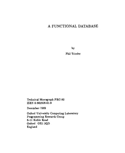 A Functional Database