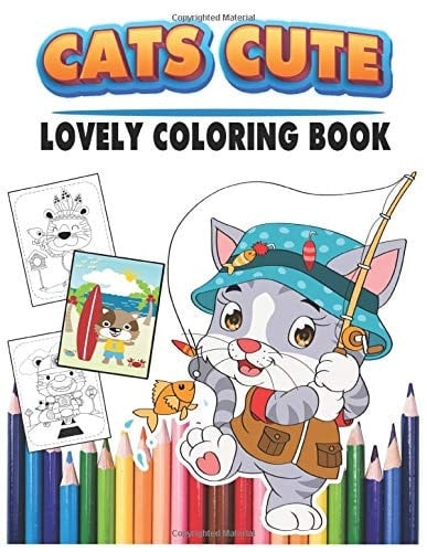 Cat Cute Lovely Coloring Book Fun Coloring Book for Cat Lovers - Relax Stress by Coloring More Than 30 Cute Cat with Cat Labels in More Than 30 Languages Across the World a Gift for All Cat Lovers -