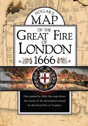 Hollar's Map of the Great Fire of London, 1666