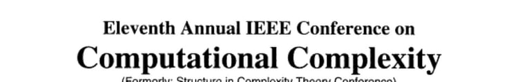 Proceedings, Eleventh Annual IEEE Conference on Computational Complexity May 24-27, 1996, Philadelphia, Pennsylvania