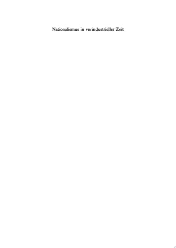 Nationalismus in vorindustrieller Zeit