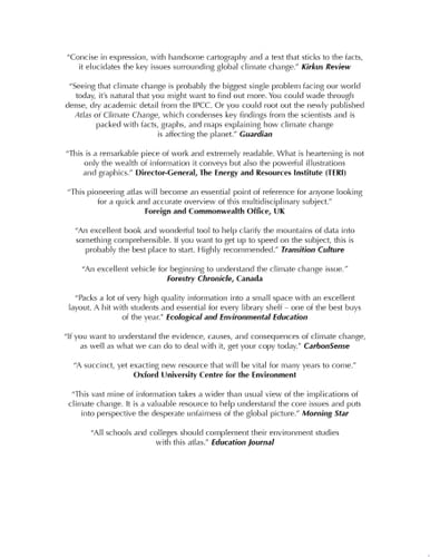 The Atlas of Climate Change Mapping the World's Greatest Challenge