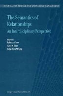 The Semantics of Relationships An Interdisciplinary Perspective