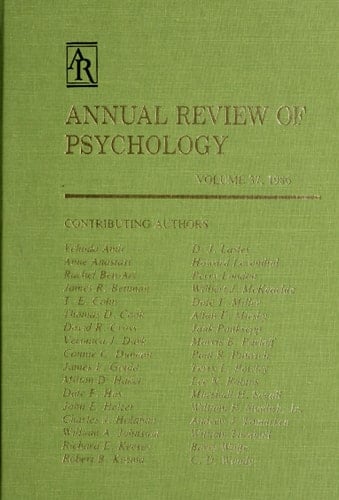 Annual Review of Psychology Volume 37, 1986