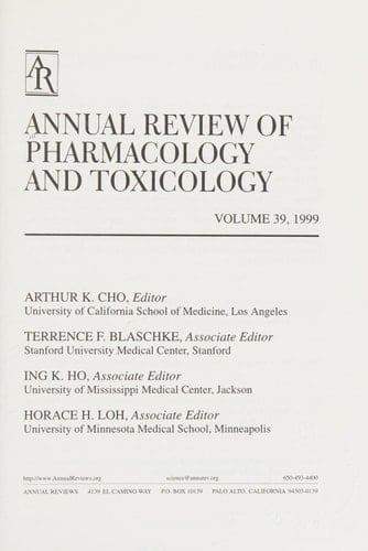 Annual Review of Pharmacology and Toxicology