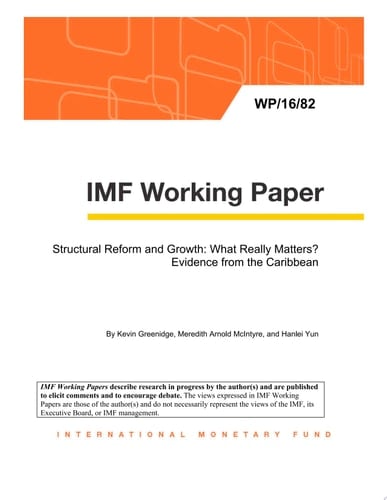 Structural Reform and Growth What Really Matters? Evidence from the Caribbean
