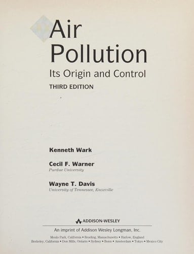 Air Pollution; Its Origin and Control