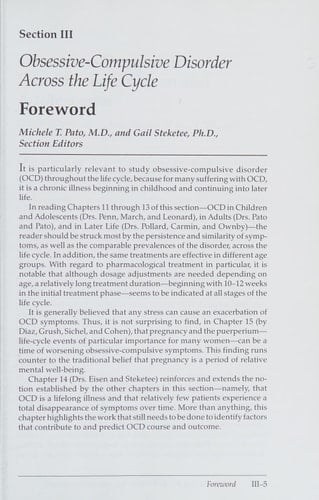 Obsessive-Compulsive Disorder Across the Life Cycle