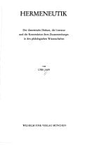 Hermeneutik d. theoret. Diskurs, d. Literatur u.d. Konstruktion ihres Zshanges in d. philol. Wiss