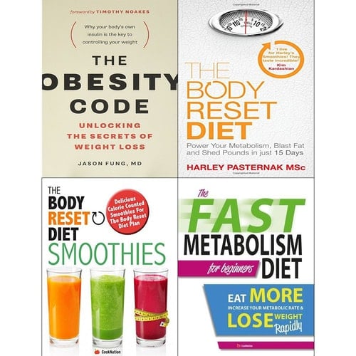 Obesity code, body reset diet, smoothies and fast metabolism diet 4 books collection set