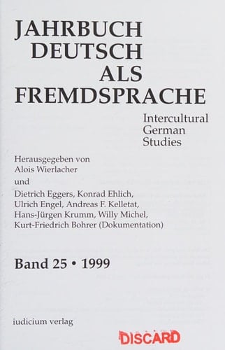 Jahrbuch Deutsch als Fremdsprache 1999