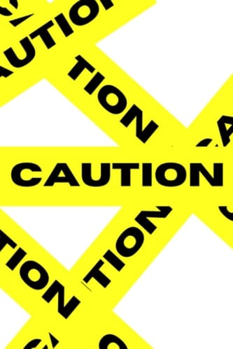 CAUTION Journal 100 Page Notebook with Blank Lined Pages