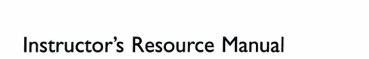Instructors Resource Manual
