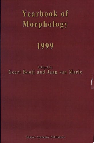 Yearbook of Morphology 1999