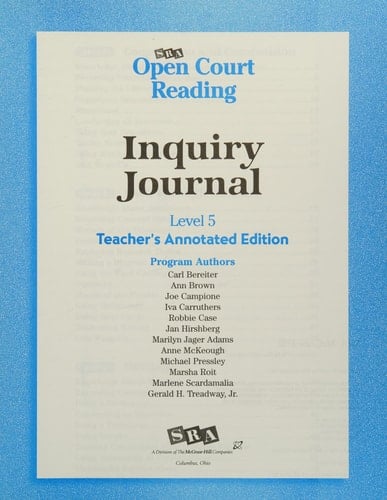 Open Court Inquiry Journal. Grade 5