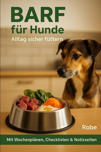 BARF für Hunde: Alltag sicher füttern – Mit Wochenplänen, Checklisten & Notizseiten (German Edition)