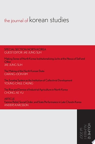 The Journal of Korean Studies, Volume 12, Number 1 (Fall 2007)