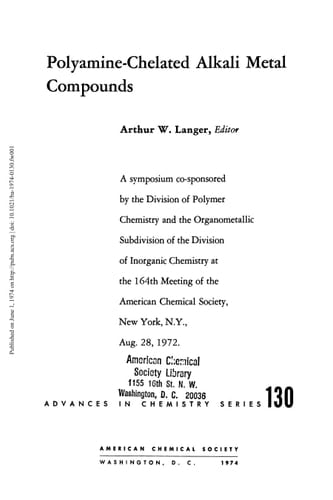 Polyamine-chelated Alkali Metal Compounds