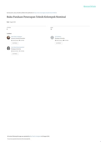 Panduan Penerapan Teknik Kelompok Nominal (Strategi Insturksional untuk Meningkatkan