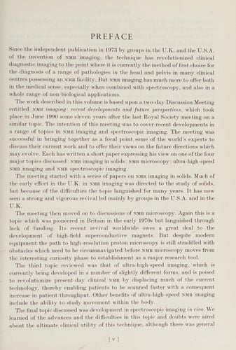 NMR Imaging Proceedings of a Royal Society Discussion Meeting Held on 5 and 6 June 1990